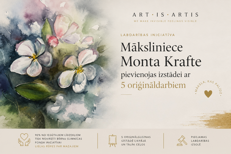Artist Monta Krafte joins the "Art That Helps" charity initiative with five original paintings