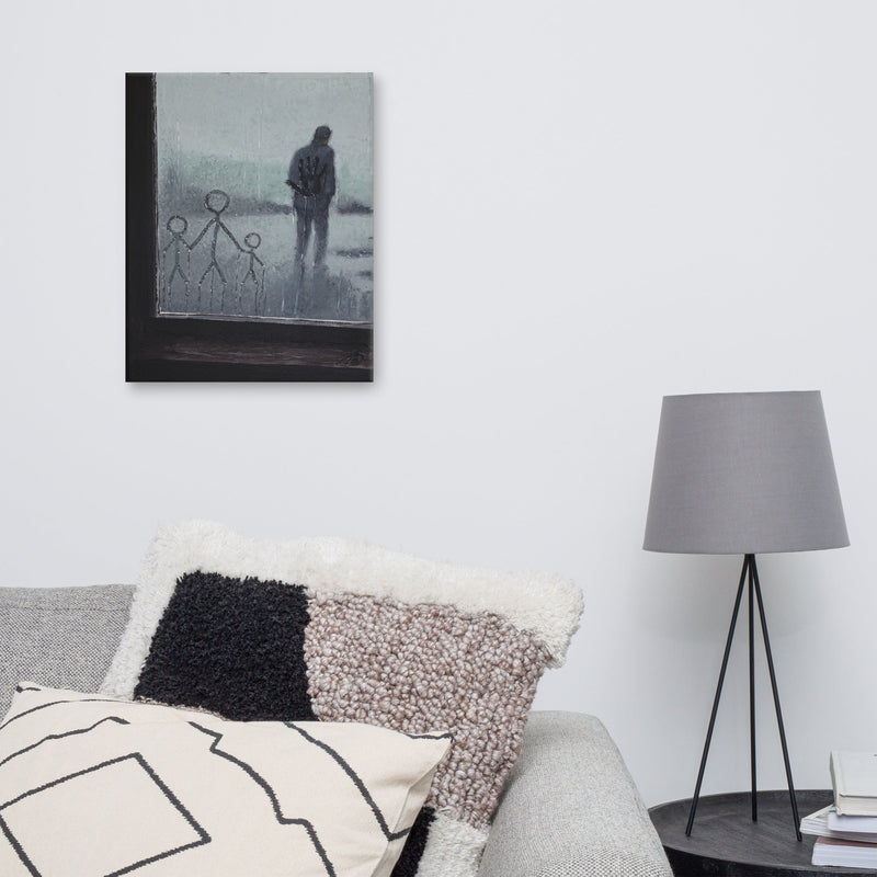 I love you, Dad! canvas print by Artis Berkmanis in a living room above a grey sofa