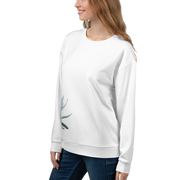 I am sweatshirt by Art-is-Artis worn by a model, three-quarter view
