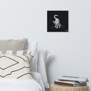 I am not as small as I look canvas print by Artis Berkmanis on a light wall above a bed with white bedding