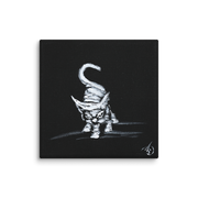 I am not as small as I look canvas print by Artis Berkmanis – a small white kitten stepping out of a black background