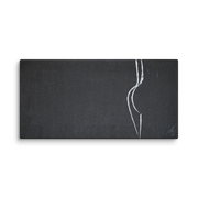 Intimacy? canvas print by Artis Berkmanis – a single white line tracing a woman’s silhouette on a dark charcoal background