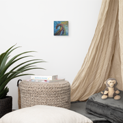 Do not mistake silence for surrender! canvas print by Artis Berkmanis on a light wall above a wicker basket, beside a linen curtain and plants