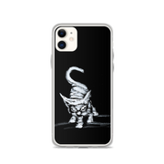 I am not as small as I look iPhone case by Art-is-Artis – white kitten on black, iPhone 11, case on the phone
