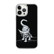 I am not as small as I look iPhone case by Art-is-Artis – white kitten on black, iPhone 13 Pro Max, case on the phone