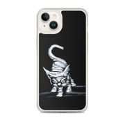 I am not as small as I look iPhone case by Art-is-Artis – white kitten on black, iPhone 14 Plus, case on the phone