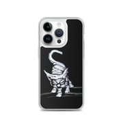 I am not as small as I look iPhone case by Art-is-Artis – white kitten on black, iPhone 14 Pro, case on the phone
