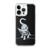 I am not as small as I look iPhone case by Art-is-Artis – white kitten on black, iPhone 14 Pro Max, case on the phone