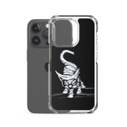 I am not as small as I look iPhone case by Art-is-Artis – white kitten on black, iPhone 15 Pro, case shown next to the phone