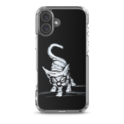 I am not as small as I look iPhone case by Art-is-Artis – white kitten on black, iPhone 16 Plus, case on the phone