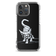 I am not as small as I look iPhone case by Art-is-Artis – white kitten on black, iPhone 16 Pro Max, case on the phone