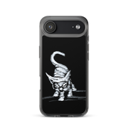 I am not as small as I look iPhone case by Art-is-Artis – white kitten on black, iPhone 17 Air, case on the phone