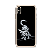 I am not as small as I look iPhone case by Art-is-Artis – white kitten on black, iPhone X/XS, case on the phone