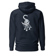 I am not as small as I look hoodie by Art-is-Artis – navy hoodie with a big white kitten on the back, back view