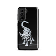 I am not as small as I look Samsung case by Art-is-Artis – white kitten on black, Samsung Galaxy S21, glossy