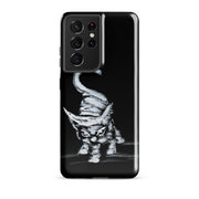 I am not as small as I look Samsung case by Art-is-Artis – white kitten on black, Samsung Galaxy S21 Ultra, glossy