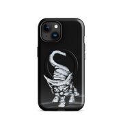 I am not as small as I look MagSafe iPhone case by Art-is-Artis – white kitten on black, iPhone 15, glossy