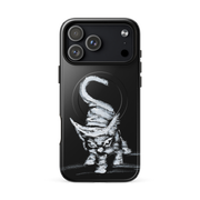 I am not as small as I look MagSafe iPhone case by Art-is-Artis – white kitten on black, iPhone 17 Pro Max, glossy