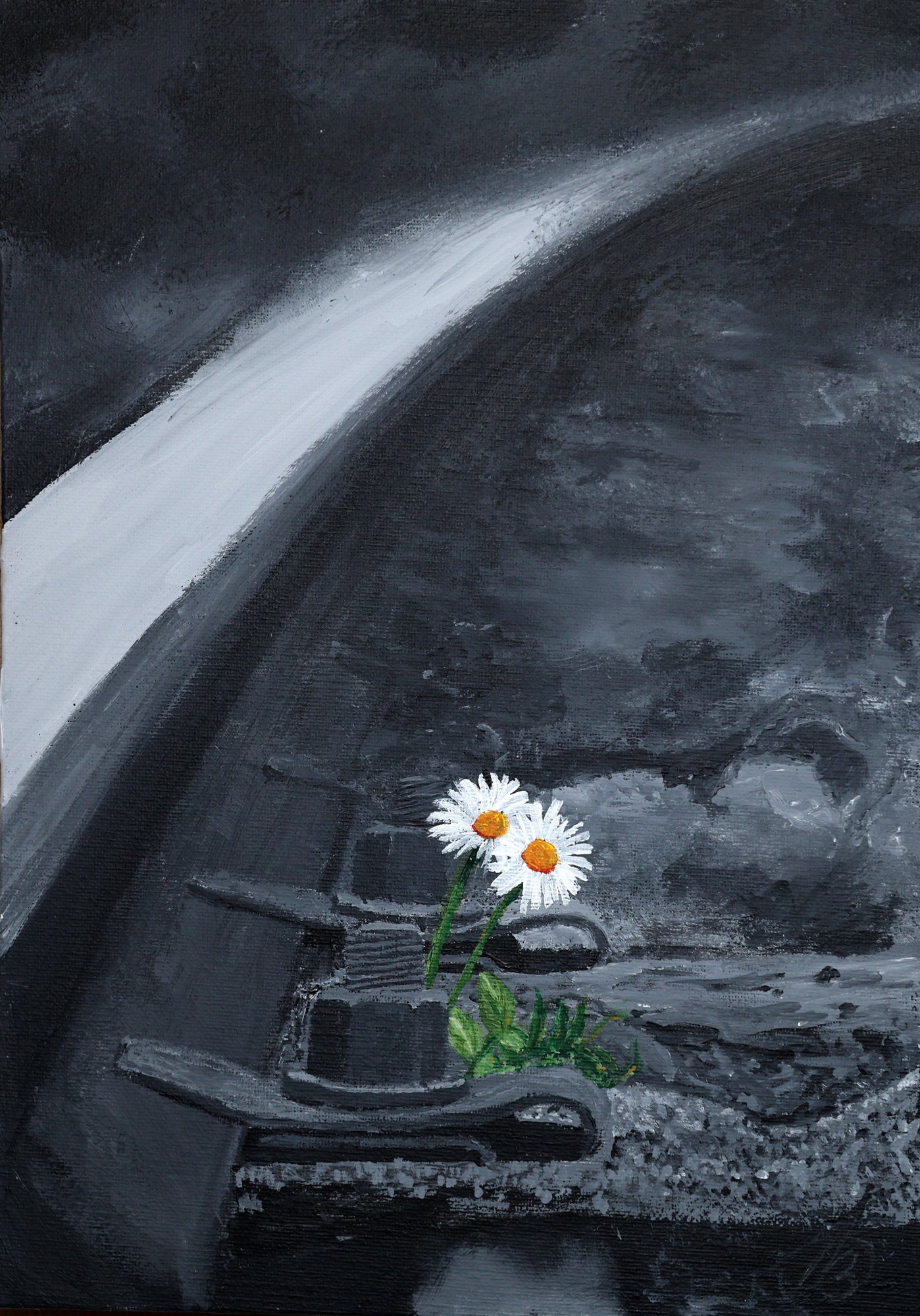 The tracks carried the names  away; the flowers remember them.